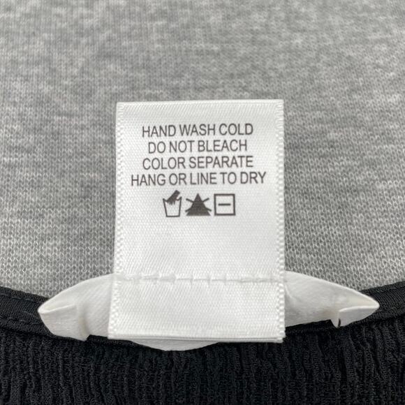 Kirious Nordstrom Top Womens M Black Tie Front Cinch Sweetheart Neck Long Sleeve - Picture 8 of 12